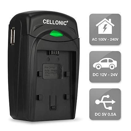 CELLONIC® Qualitäts Ladegerät kompatibel mit Toshiba SLB-10 (Camileo X-SPORTS) - inkl. Netzladegerät + KFZ Ladekabel - Ladest