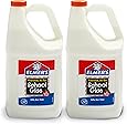 Elmer's Liquid School Glue, Washable, 1 Gallon, 2 Count - Great for Making Slime