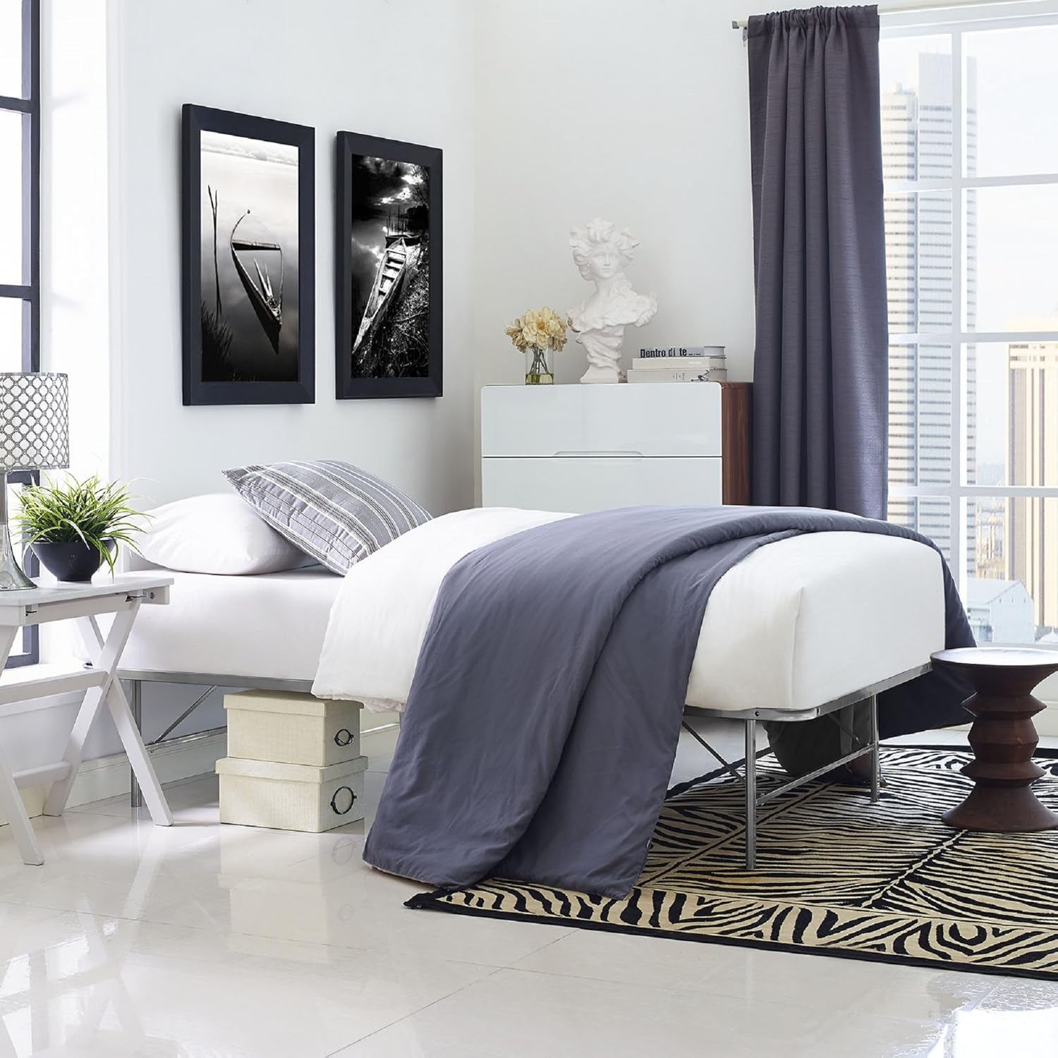 Best Twin Bed Frame Modern Silver