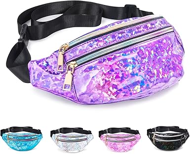 silver fanny pack amazon