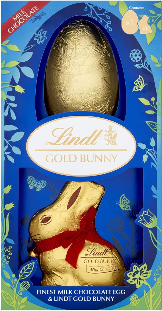 Lindt Milk Chocolate Gold Bunny Easter Egg Including a Lindt Gold Bunny