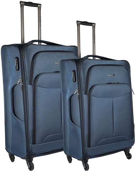 Thames Oscar Nylon Soft-Sided Luggage Set of 2 | Travel Bags (65 & 75 cm) (Blue)