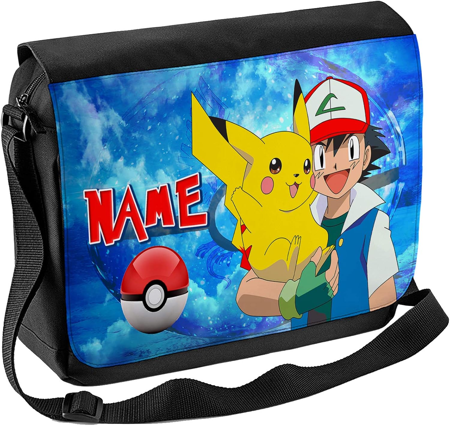Personalised Pokemon School Shoulder Bag Travel Laptop Case Messenger Ash Boys Gift PK01 Amazon