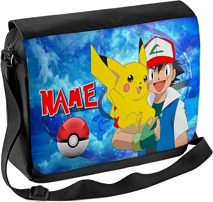 Personalised Pokemon School Shoulder Bag Travel Laptop Case Messenger