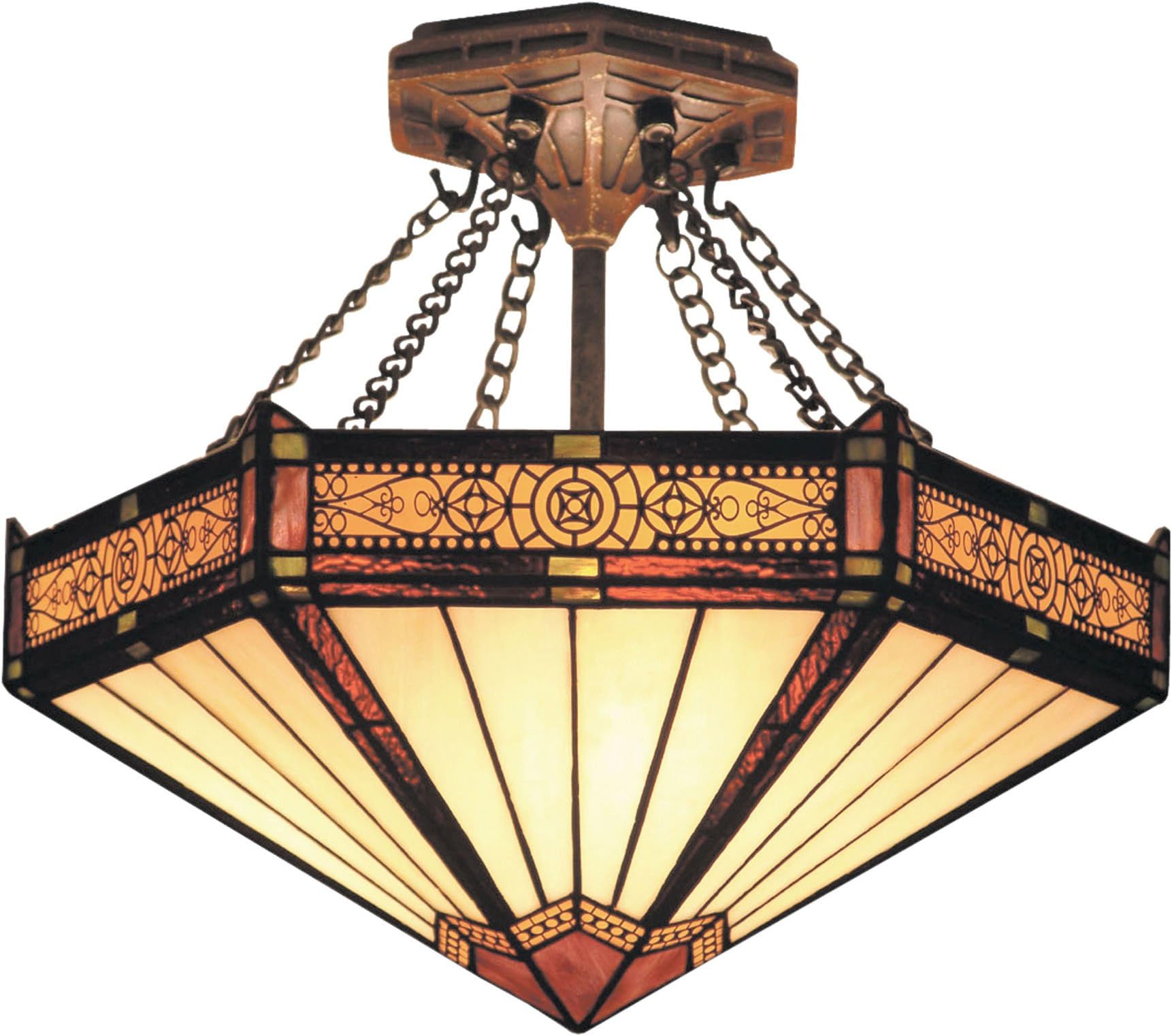Elk 621-Ab Filigree 3-Light Semi-Flush Mount, 13-Inch, Aged Bronze