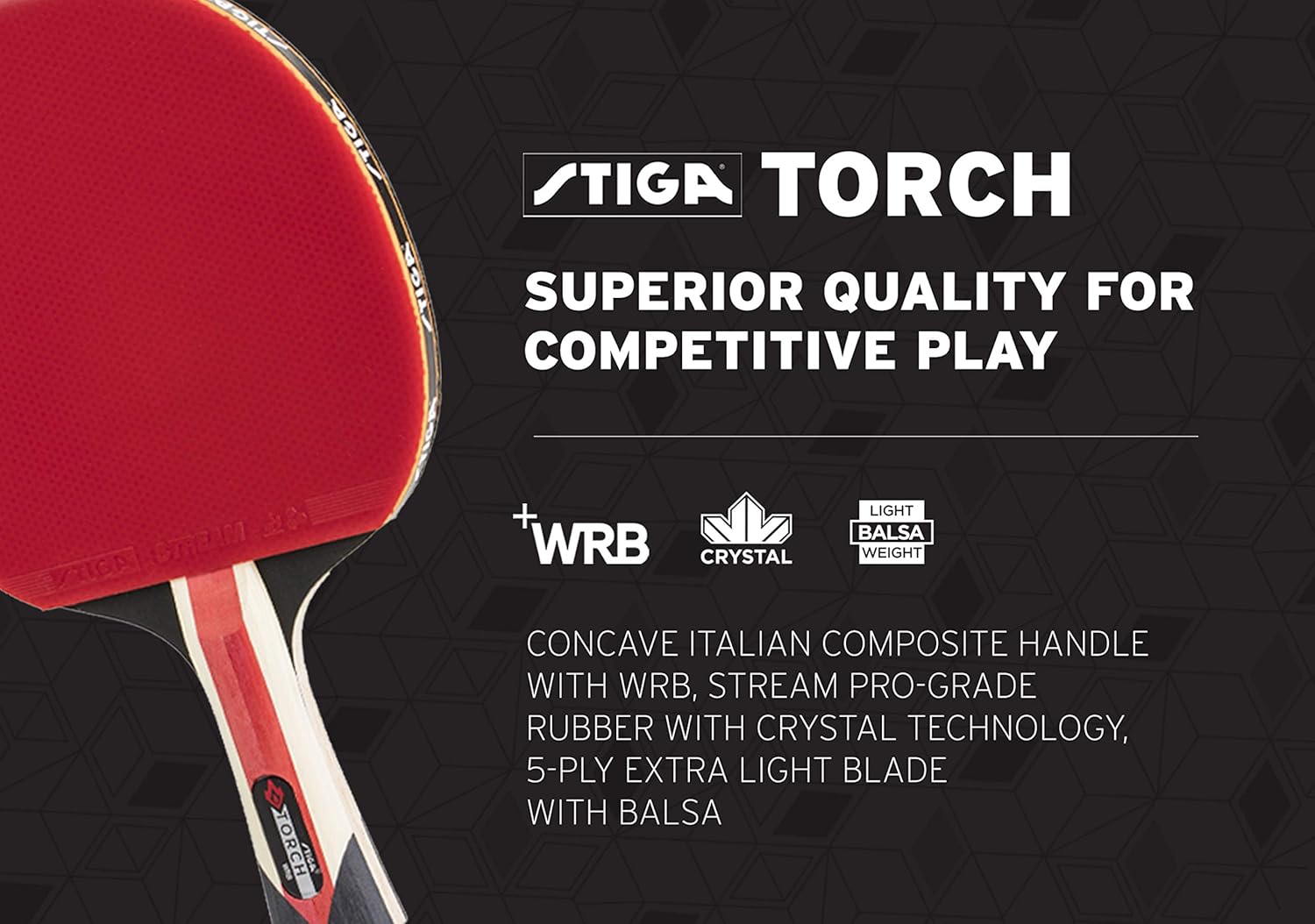 STIGA Torch Table Tennis Racket, Red : Sports & Outdoors