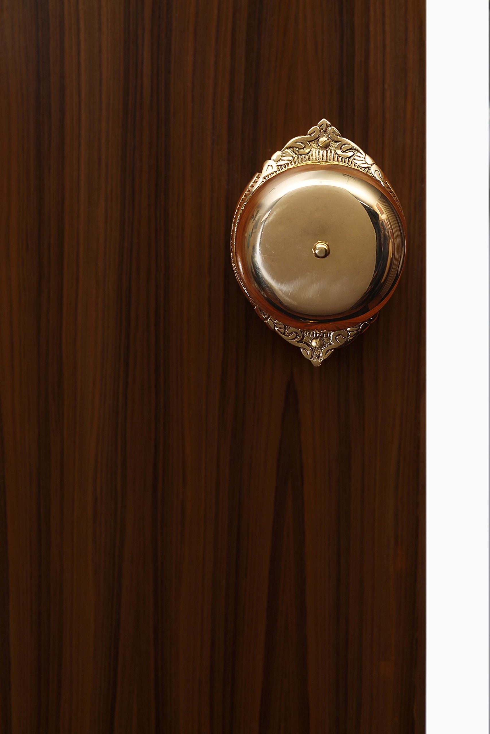 Twist HandTurn Solid Brass Wireless Mechanical Doorbell Chime in