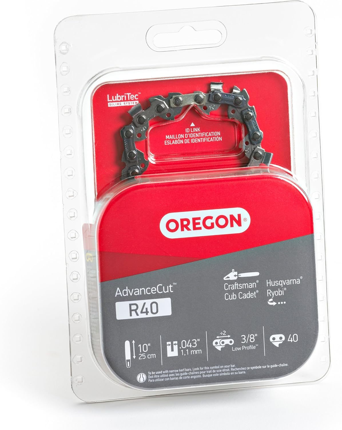 Oregon R40 AdvanceCut 10-Inch Chainsaw Chain, Fits Craftsman, Cub Cadet, Husqvarna, Ryobi,grey: Garden & Outdoor
