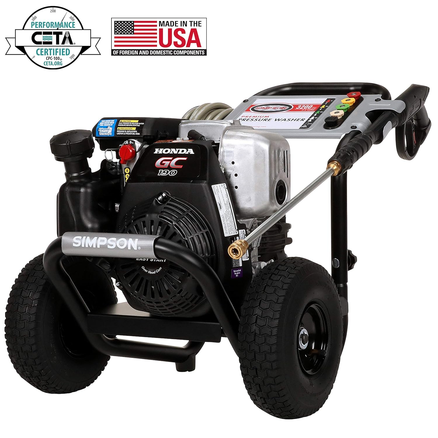 Amazon.com: Simpson Cleaning MSH3125 MegaShot Gas Pressure Washer Powered  by Honda GC190, 3100 PSI at 2.5 GPM: Garden & Outdoor