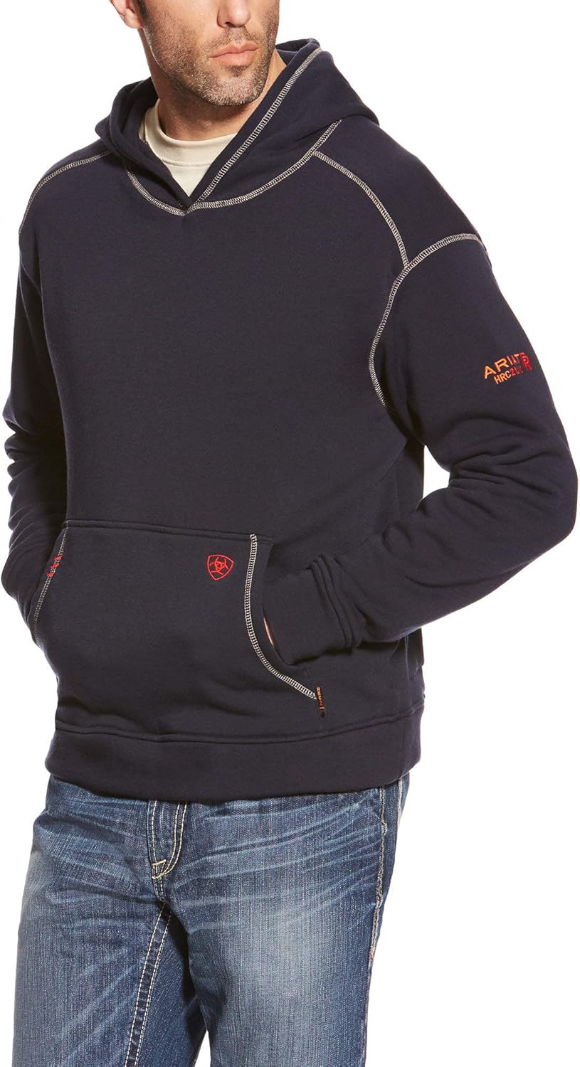 Ariat Men's Big and Tall Flame Resistant Polartec HoodieShirt: Clothing