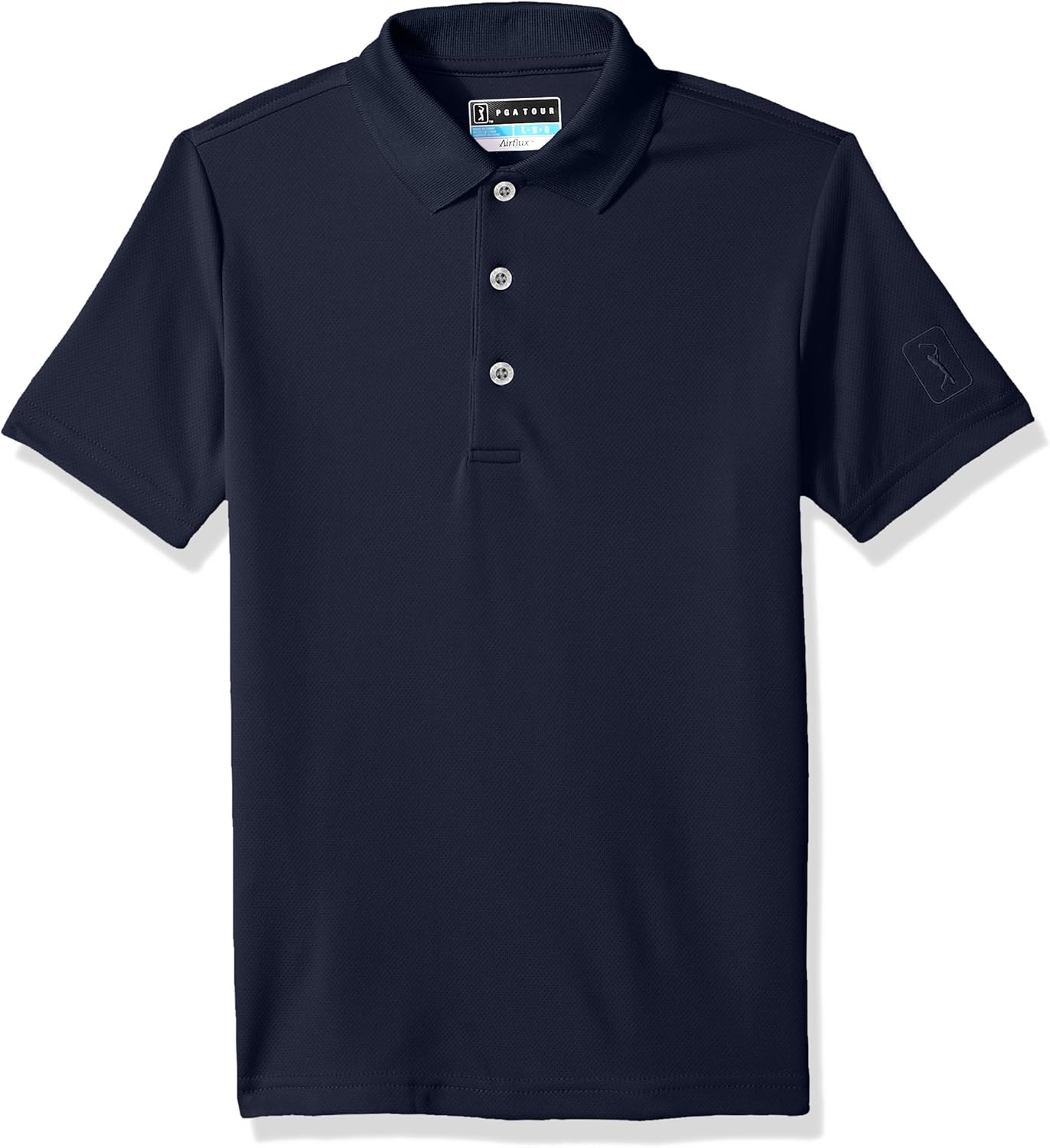 PGA TOUR Boys Short Sleeve Airflux Solid Polo Shirt: Clothing