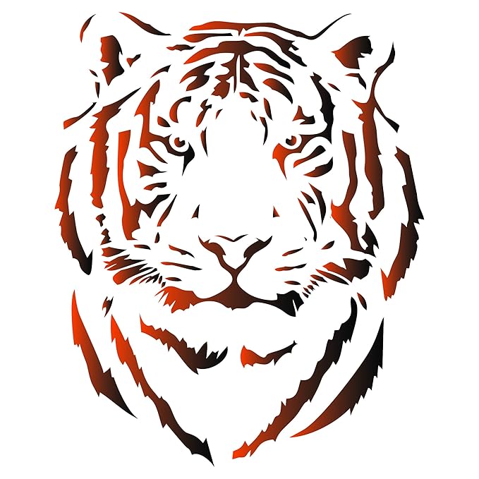 Tiger Head Stencil 34 x 42cm (L) Reusable African Big Cat Animal