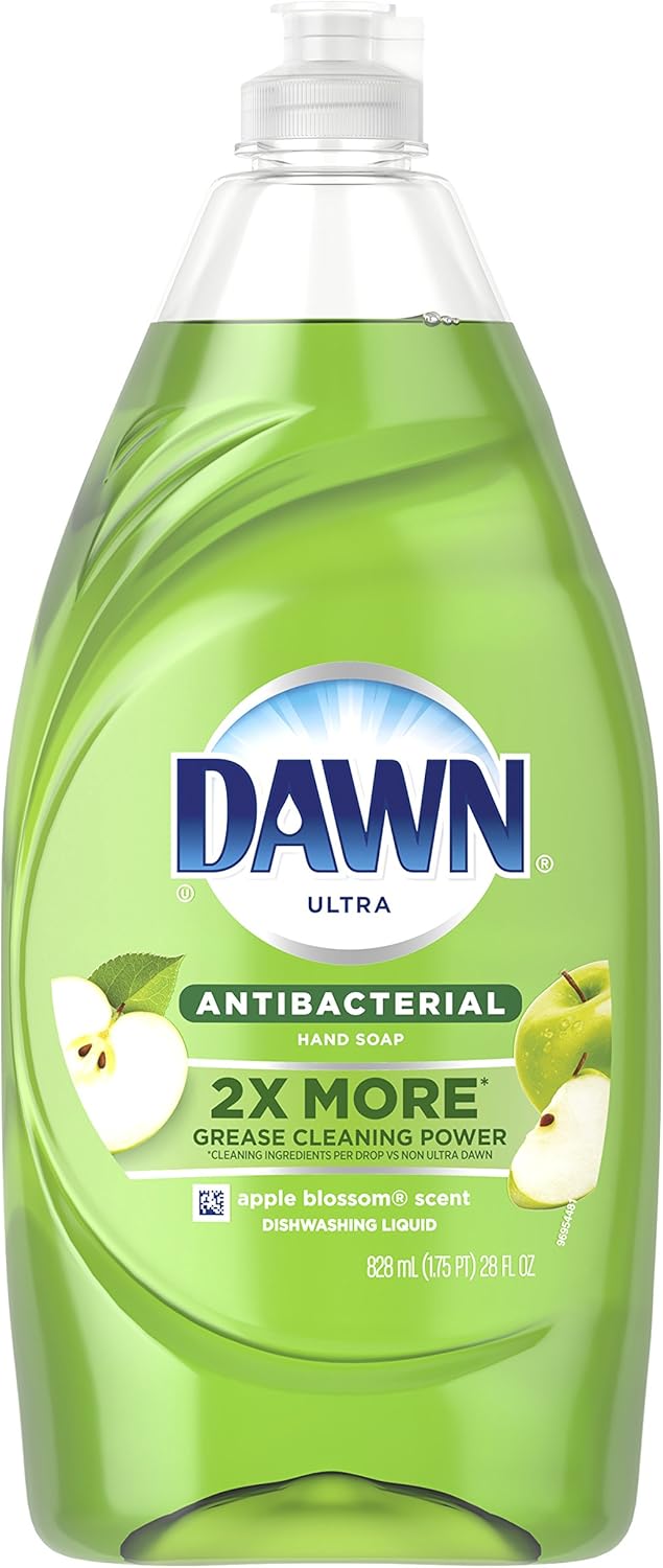 Dawn Ultra Antibacterial Hand Soap, Dishwashing Liquid Dish Soap, Apple Blossom Scent, 28 fl oz