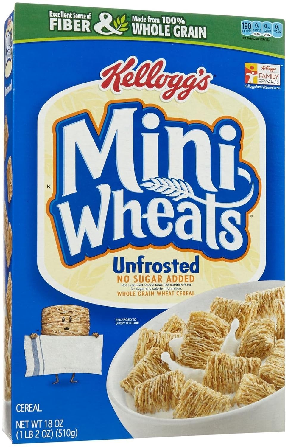 Kellogg's Mini-wheats cereal bite size unfrosted 18oz (038000359828)