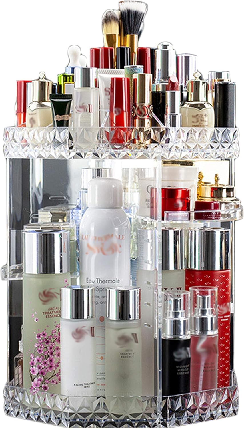 Amazon Com Dseap 360 Rotating Makeup Organizer Make Up Storage