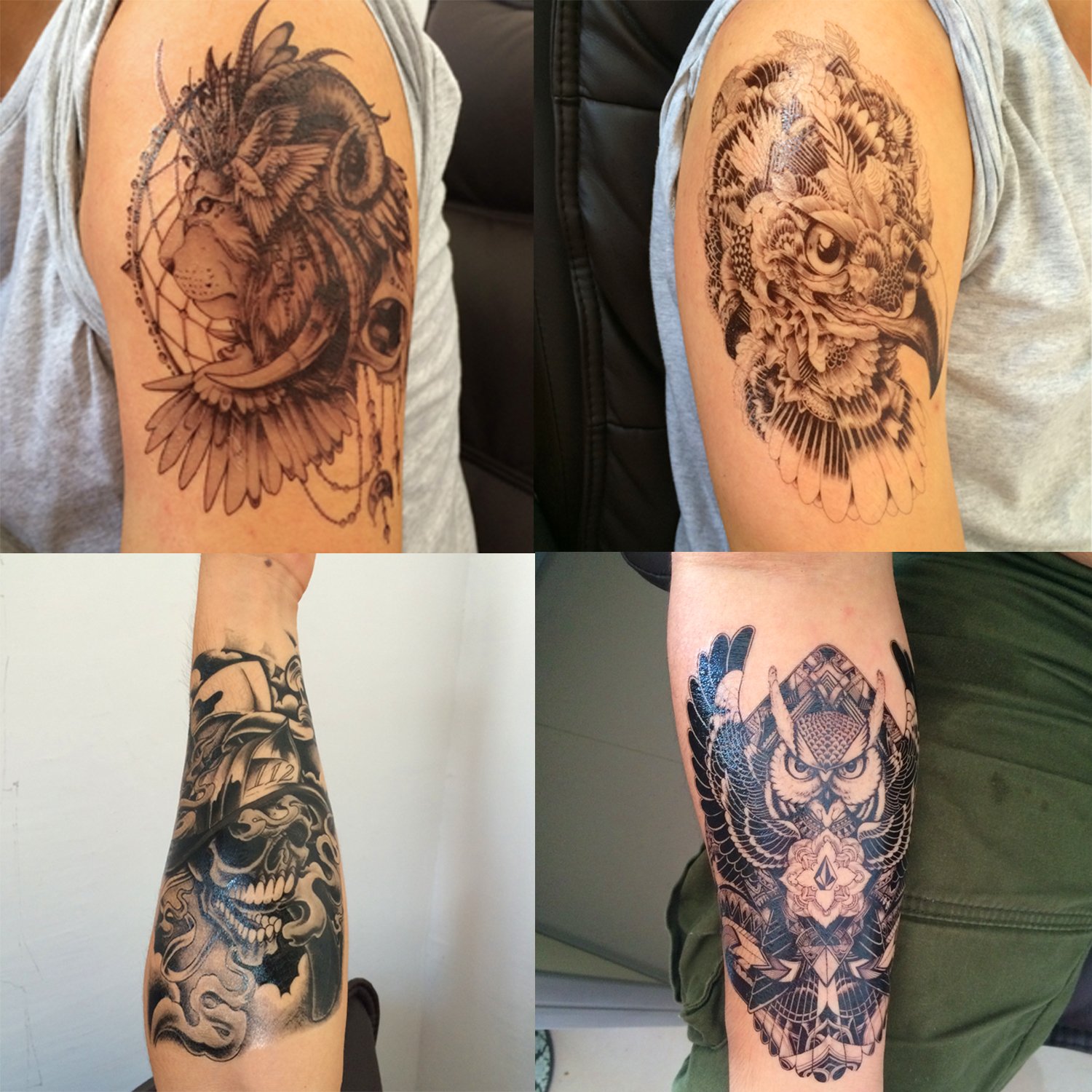 tattoos temporary dalin sheets lion japanese owl maid hawks tattoo sea mermaid skull hawk lady beauty geisha