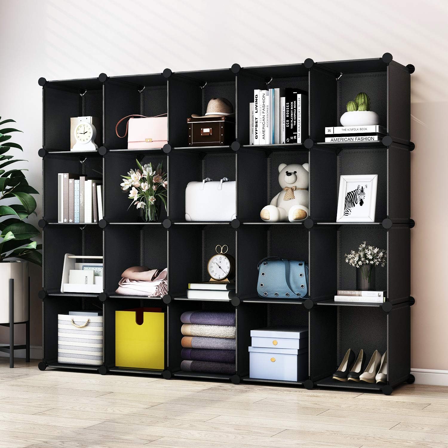 Greenstell Cube Storage Organizer, 20-Cube Plastic Modular Closet