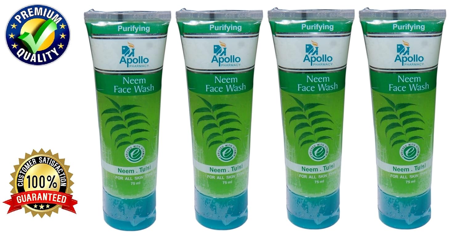 Apollo Neem And Tulsi Facial Cleanser (Face Wash) 10.15 Fl.Oz Suitable