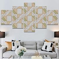 SIGNWIN 5 Panel Canvas Wall Art Modern Art Contemporary Dramatic Geometric Mixed Media Multicolor Patterns for Home Decorations Ready to Hang - 60