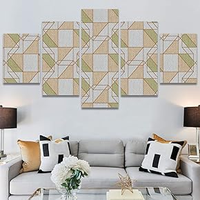 SIGNWIN 5 Panel Canvas Wall Art Modern Art...