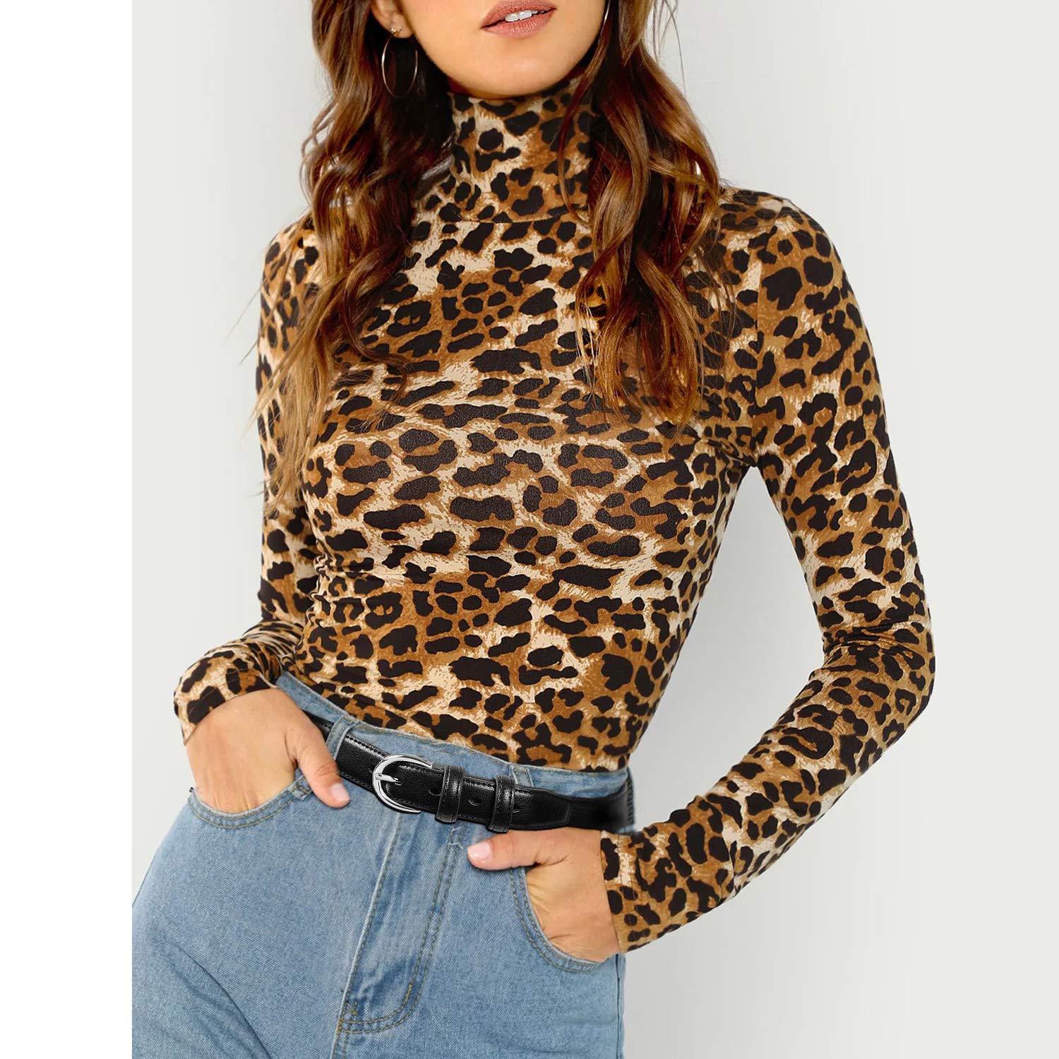 Women Genuine Leather Belt Thin Jeans Belts With Silver Prong Buckle Muti-Colors,Black,Fit Waist 26-30inch