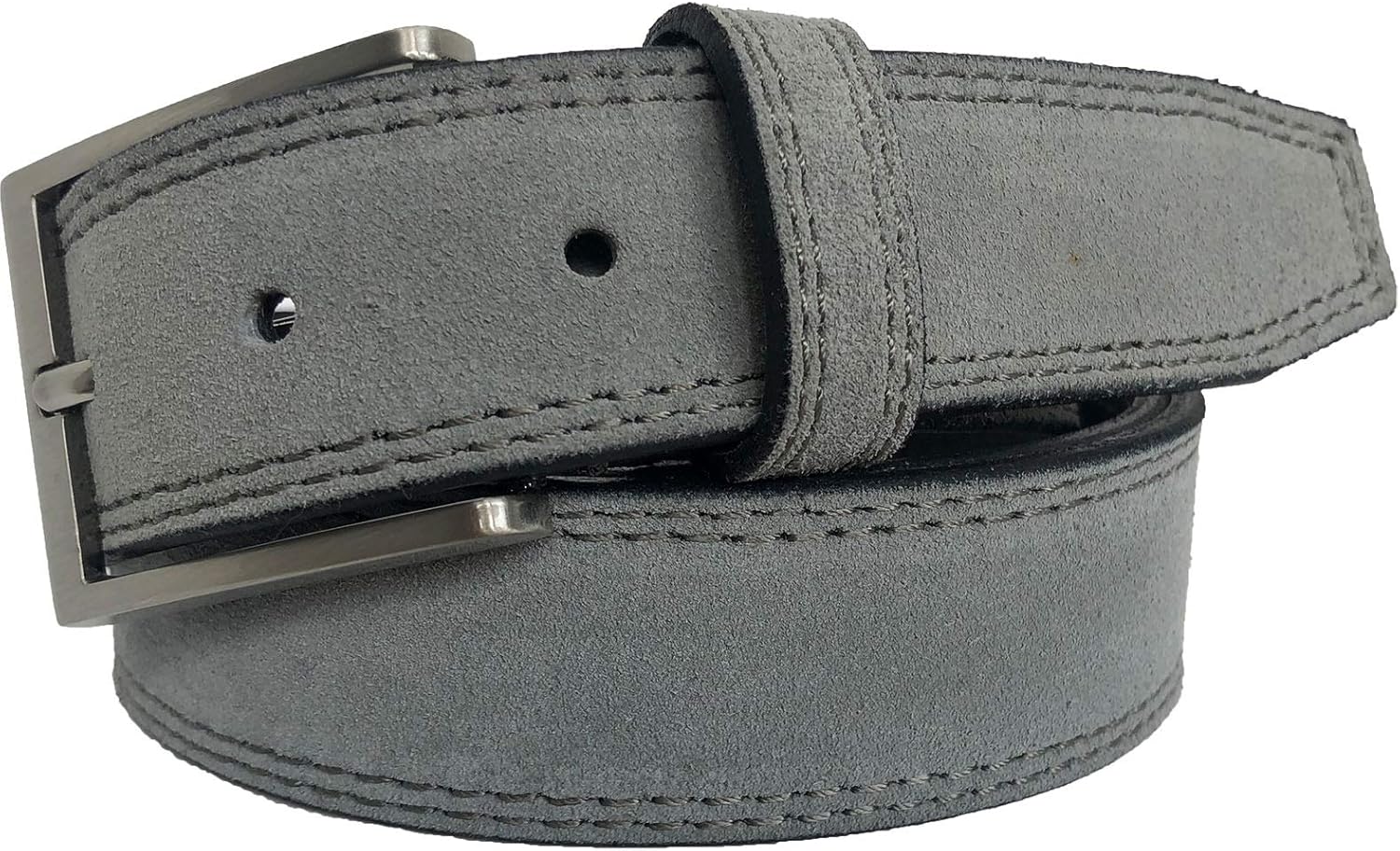 gray suede belt
