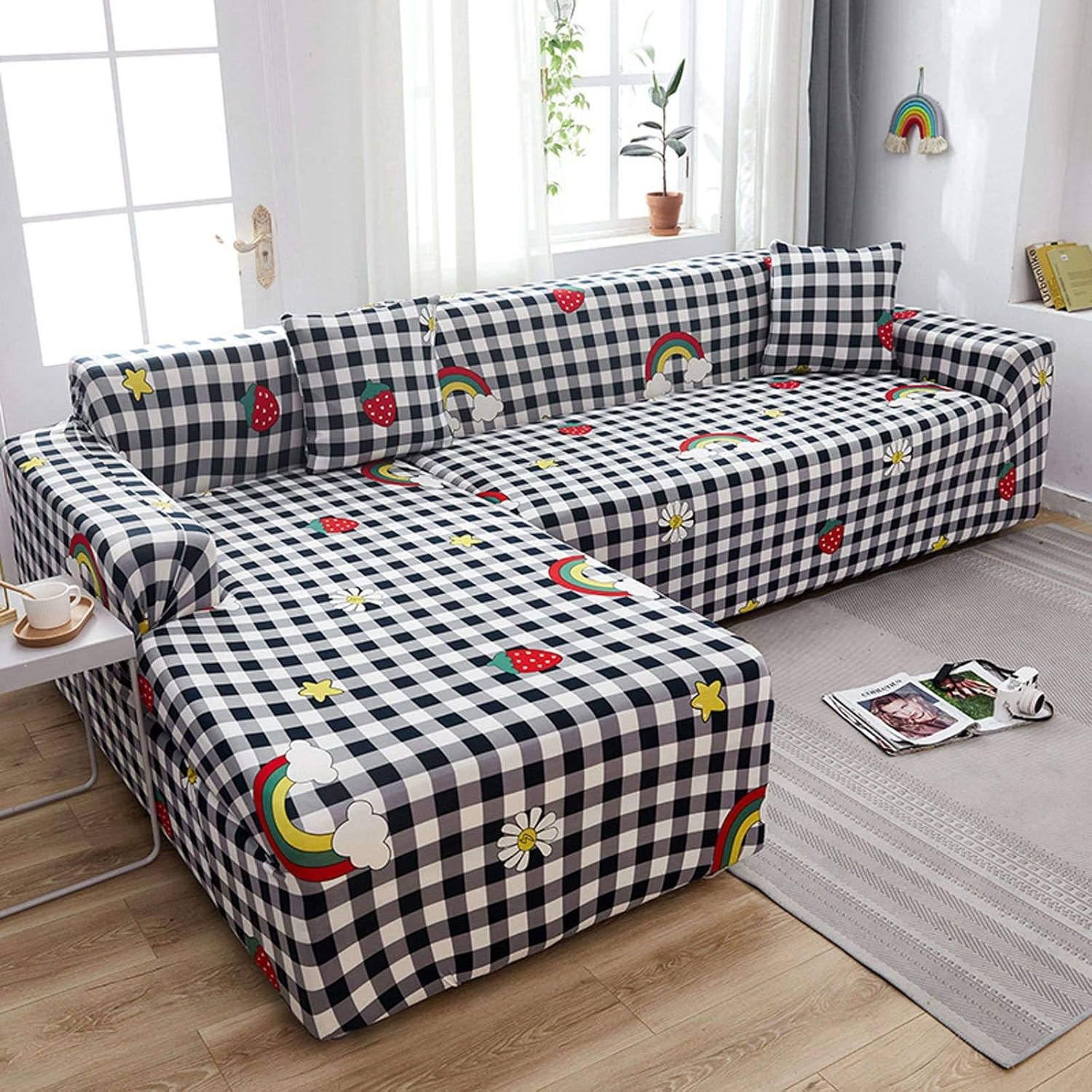 qazwsx Fundas de sofá en Forma de L, Fundas de sofá seccionales, Fundas