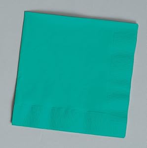100 gorgeous teal beverage/cocktail napkins for wedding/party/event, 2ply, disposable, 5