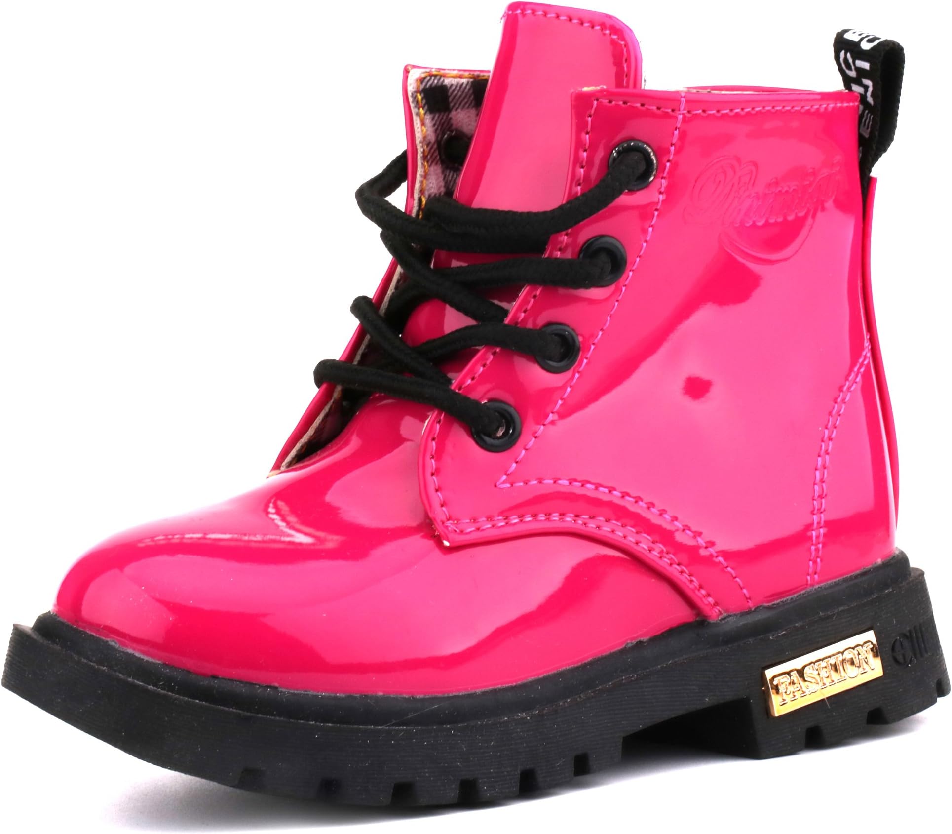 LONSOEN Boys Girls Waterproof Lace/Zip Up Kids Boots