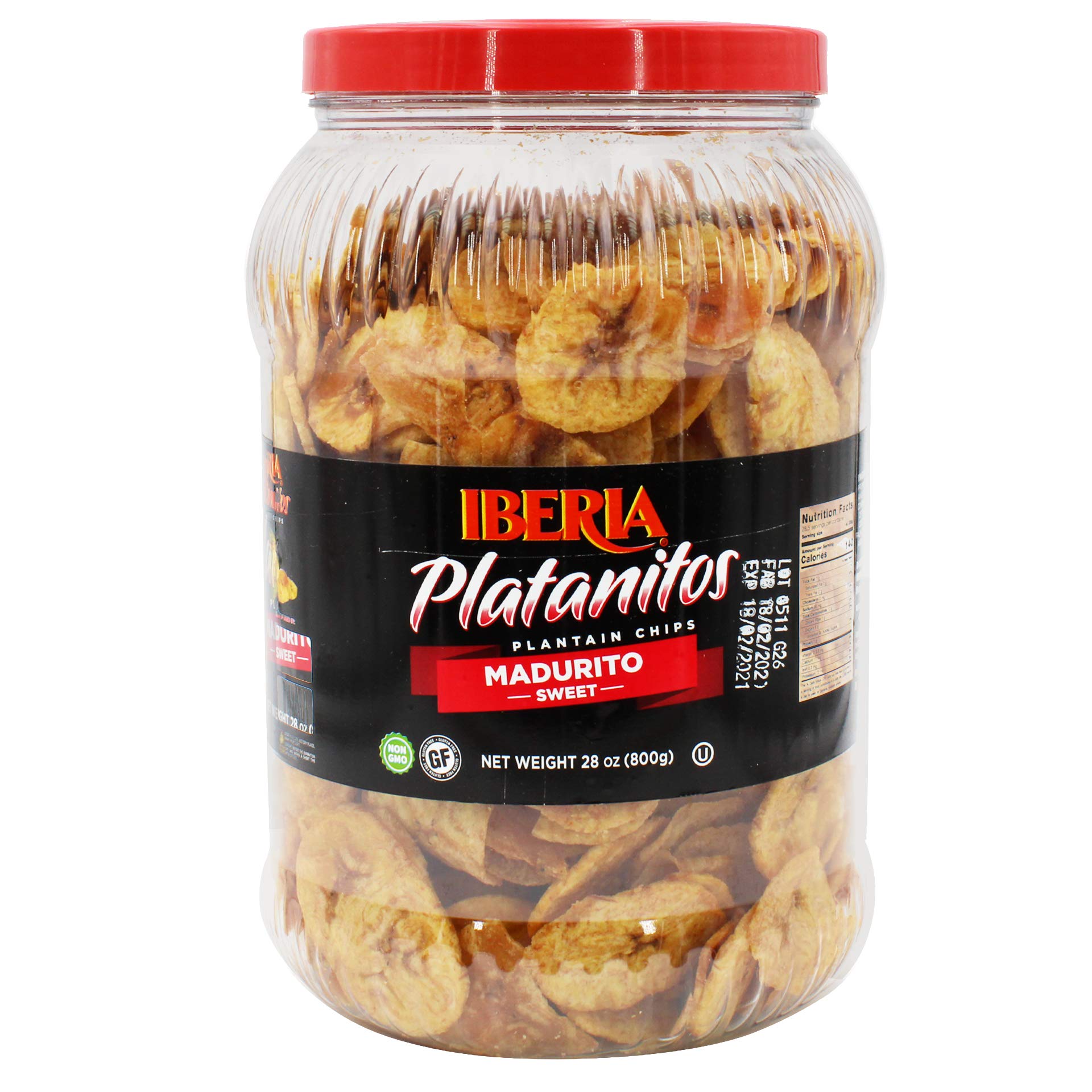 Iberia Naturally Sweet Plantain Chips Jar 28 Ounce 1 75 lb Madurit | amzdealz