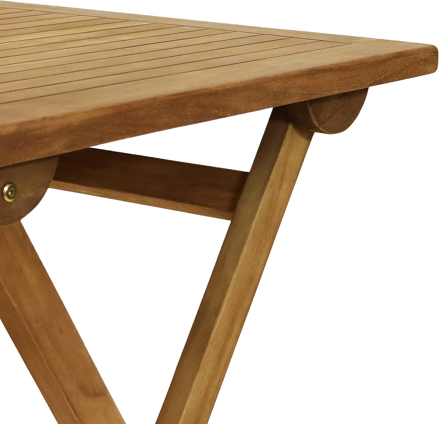 Sunnydaze Square Solid Teak Casual Outdoor Dining Table - 24-Inch - Light Wood Stain Finish - Patio, Deck, Lawn, Garden, Backyard or Terrace Wooden Table: Kitchen & Dining