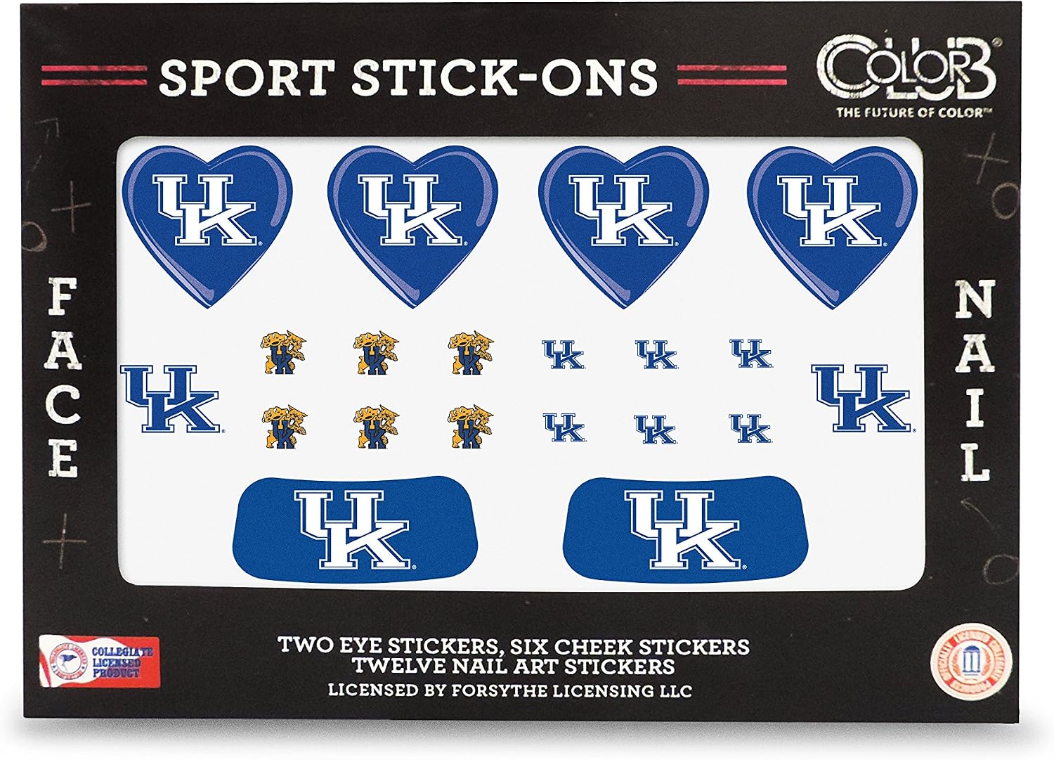 Kentucky Wildcats Face And Nail Sport Stick Ons University Of Kentucky Tattoos