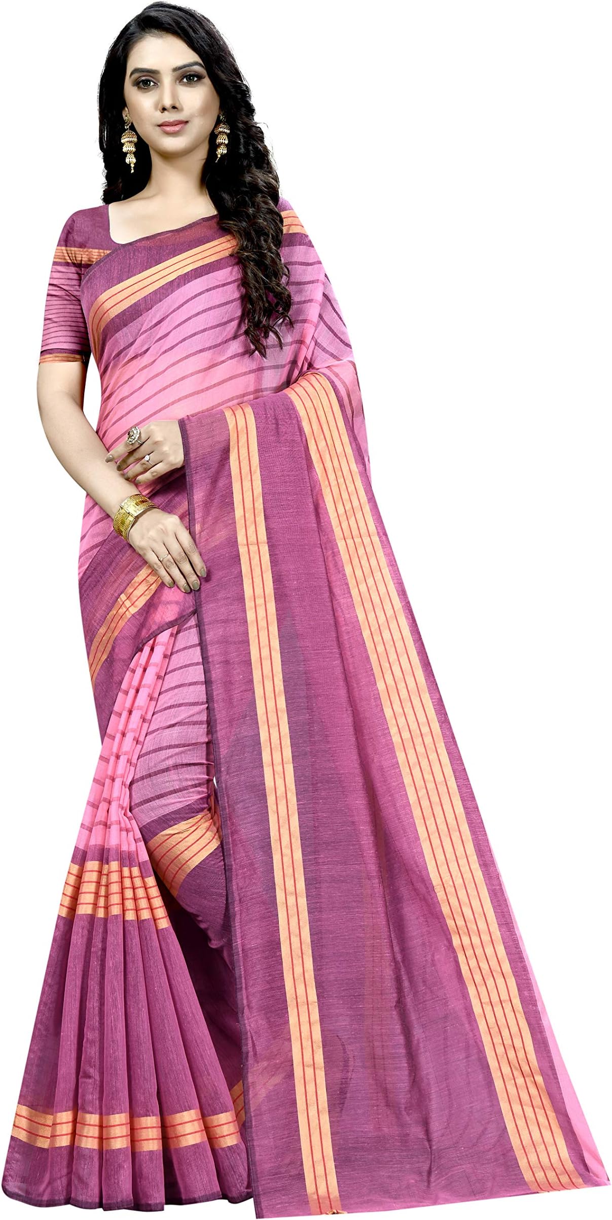 Kanchan Women's Venkatagiri Cotton Silk Saree With Blouse Piece