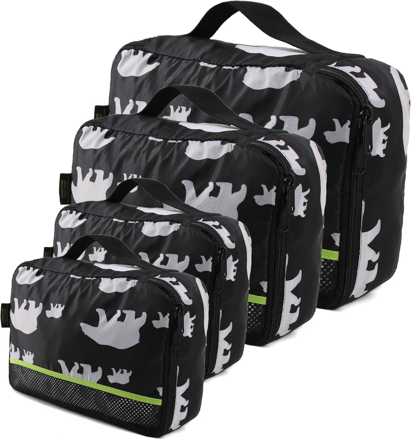 Black Packing Cubes Organizer 4 Heavy Duty Suitcase