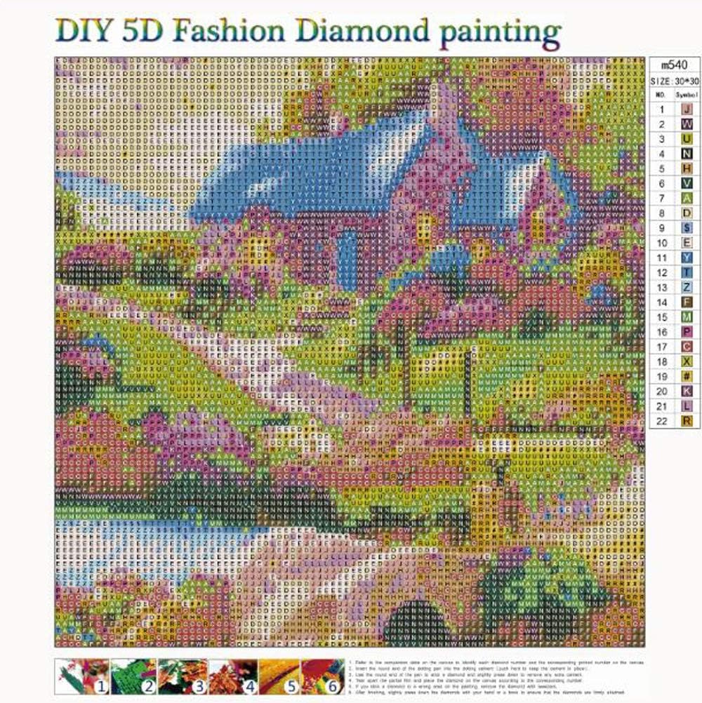 MXJSUA 5D DIY Diamond Painting Kit by Number Full Drill Round Beads Crystal Rhinestone Picture Supplies Wall Sticker Decor 30x30cm Flower House - Image 3