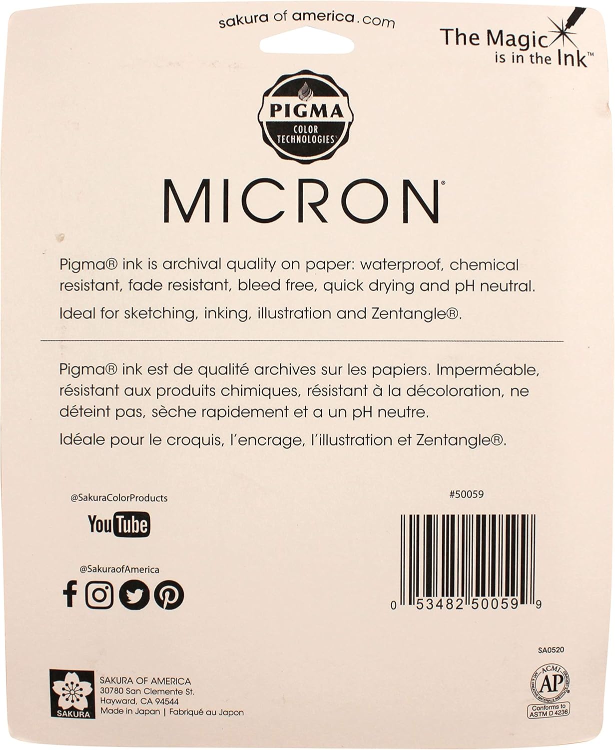 SAKURA Pigma Micron Black Ink Multi-tip Set, 10 Pack: Office Products