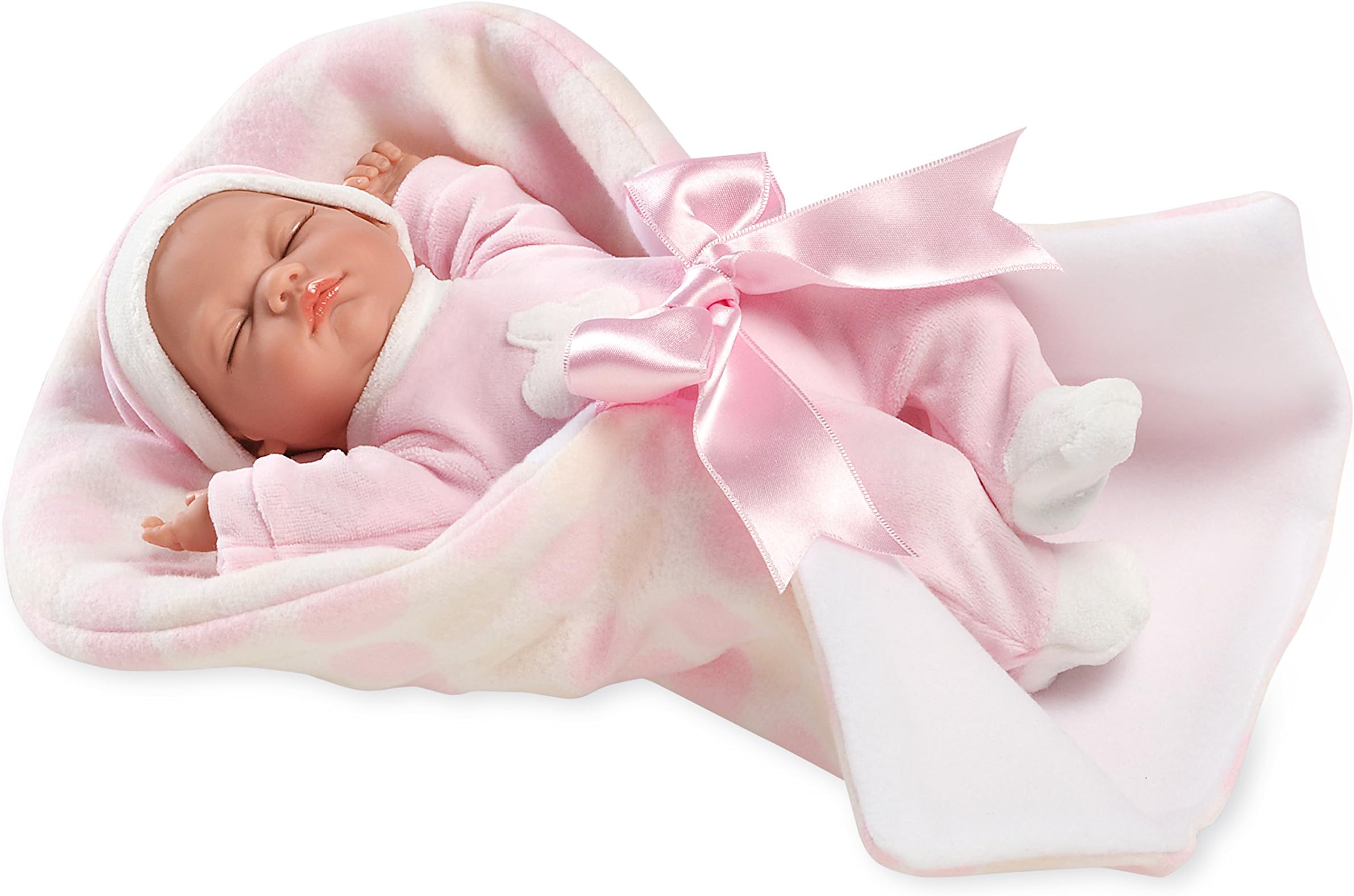 Arias 60134 Beautiful Crying Baby Doll on A Soft Blanket