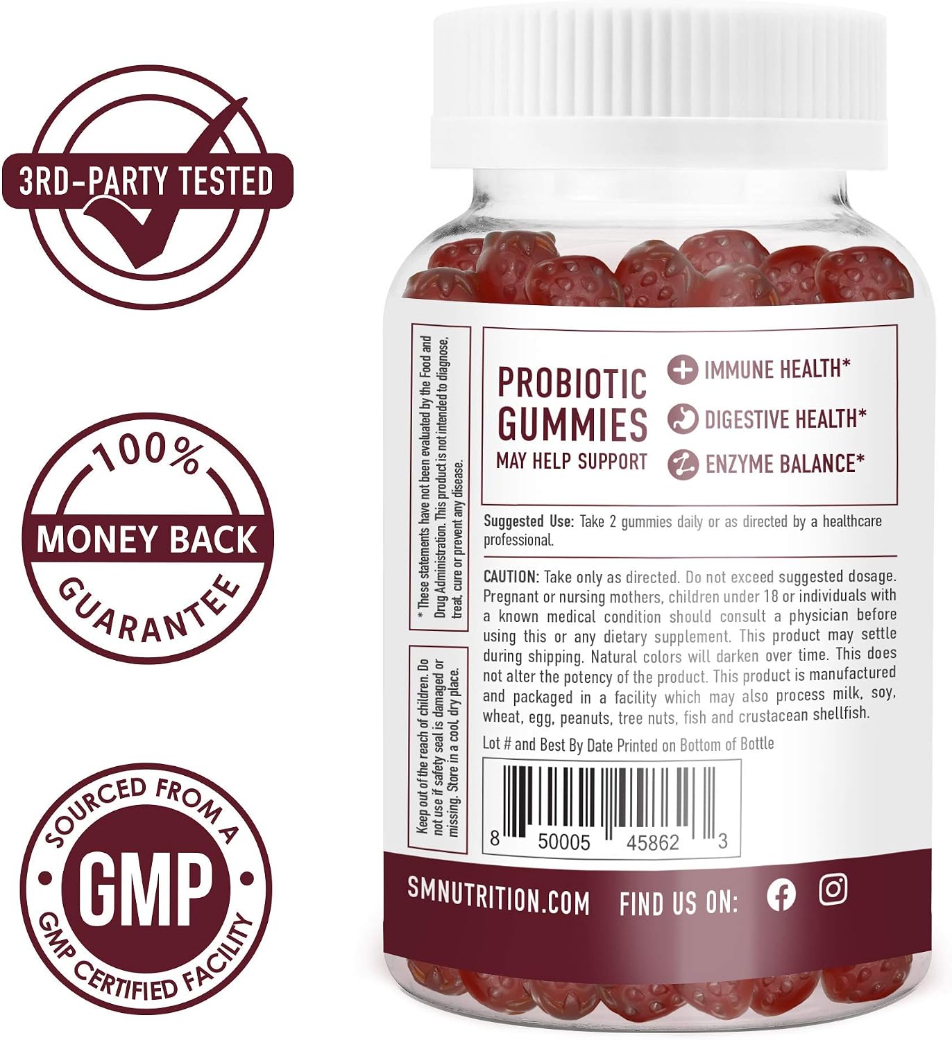 Adult Probiotic Gummies, 60 count (Pack of 1) - Image 4