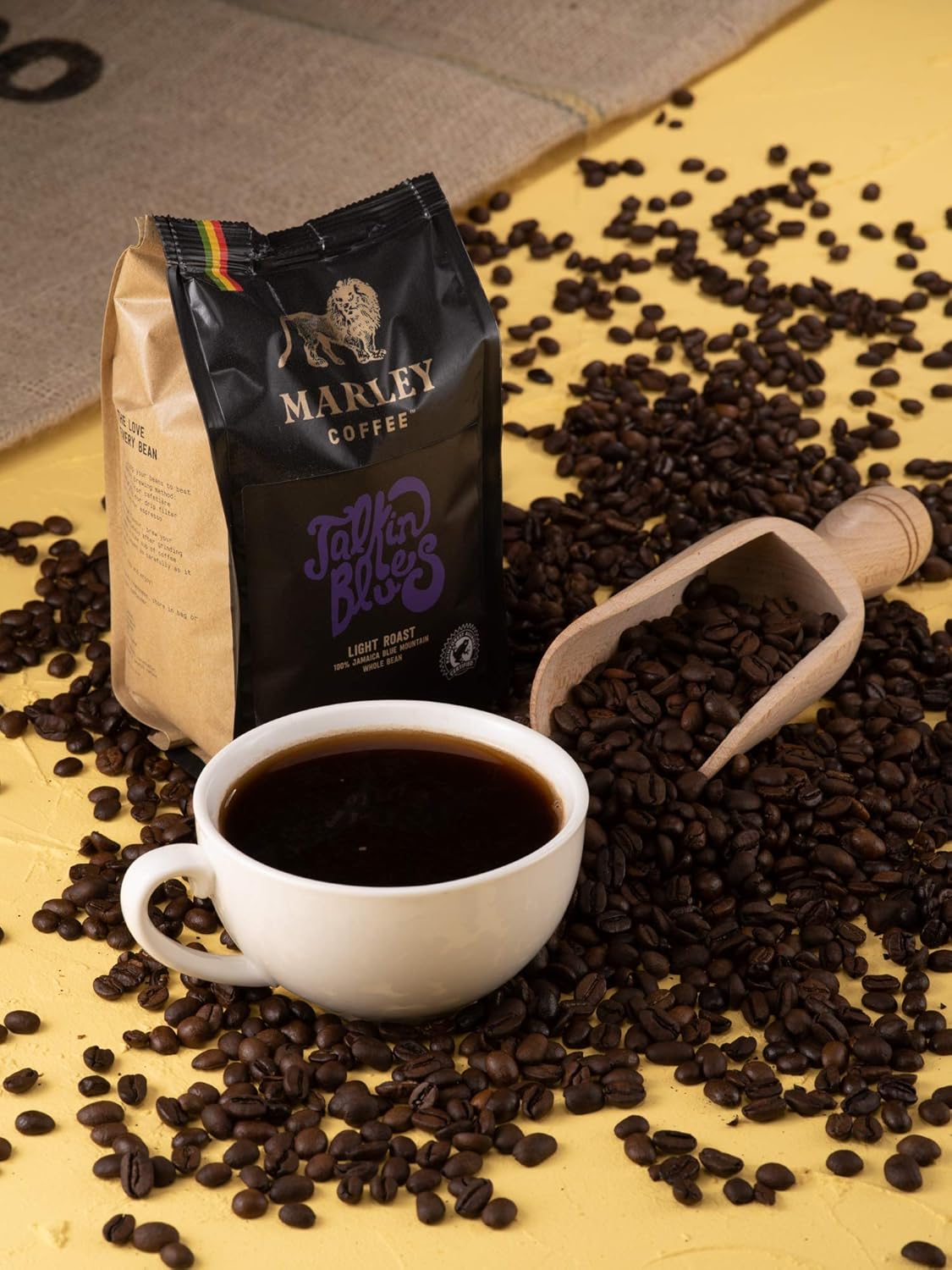 Talkin Blues Mittlere Rostung Gemahlener Kaffee 100 Jamaica Blue Mountain Kaffee Marley Coffee Von Der Familie Von Bob Marley 227g Light Roast Ground Coffee Amazon De Lebensmittel Getranke
