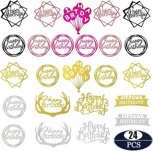 Hogar y cocina Allazone 16 Pz Decoración para Tarta Happy Birthday