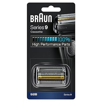 Braun 92B Ersatz-Rasierer für elektrische Rasierer Kompatibel mit den Rasierern der Serie 9, Schwarz