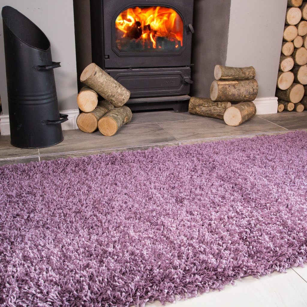 Ontario Mauve Fireside Fireplace Mantelpiece Hearth Shaggy Shag Fluffy