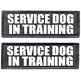 Service Dog in Training Patches, Hook Patches for Service Dog Vest - Service Dog, Emotional Support, in Training, Service Dog in Training, Therapy Dog in Training Patch w/Reflective Lettering