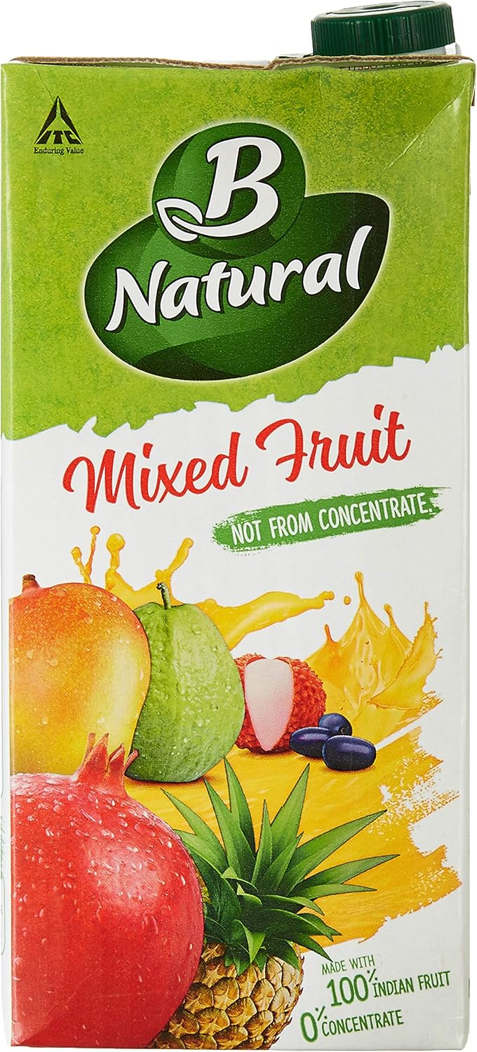 B Natural Mixed Fruit Juice, 1L (Pack of 2) Rs 109 At Amazon Delsheaven