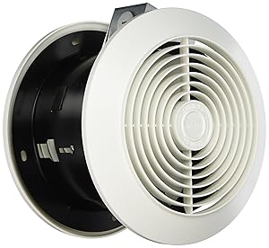 Broan 512 Room-to-Room Wall Utility Fan, 6-Inch 90 CFM 3.5 Sones, White Round Plastic Grille
