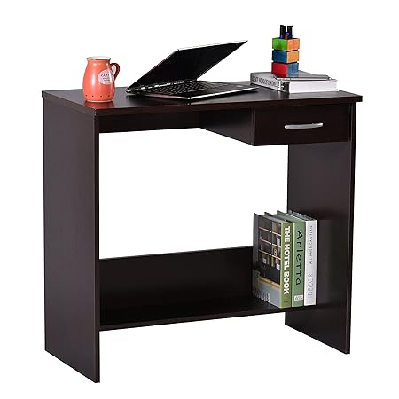 Deckup Siena Office Table and Study Desk (Dark Wenge, Matte Finish)