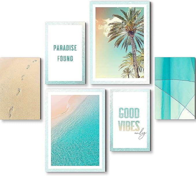 FERTIG ZUM AUFHÄNGEN – Wandbilder Set Strand und Meer - Wohnzimmer