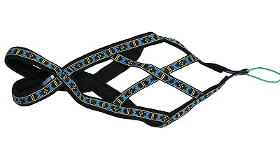 Weight Pulling Sledding Dog Harness X-back Style Black/Blue XLarge, 22.5
