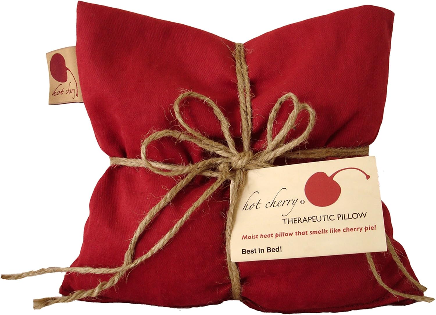 Hot Cherry Pit Pillow Square - Red Denim, Natural-Dyed (Minimal Package/Twine) Natural Moist Heat or Cold Therapy for Muscle Pain, Tension Relief, Headaches, Arthritis, Aromatherapy - Microwavable: Health & Personal Care