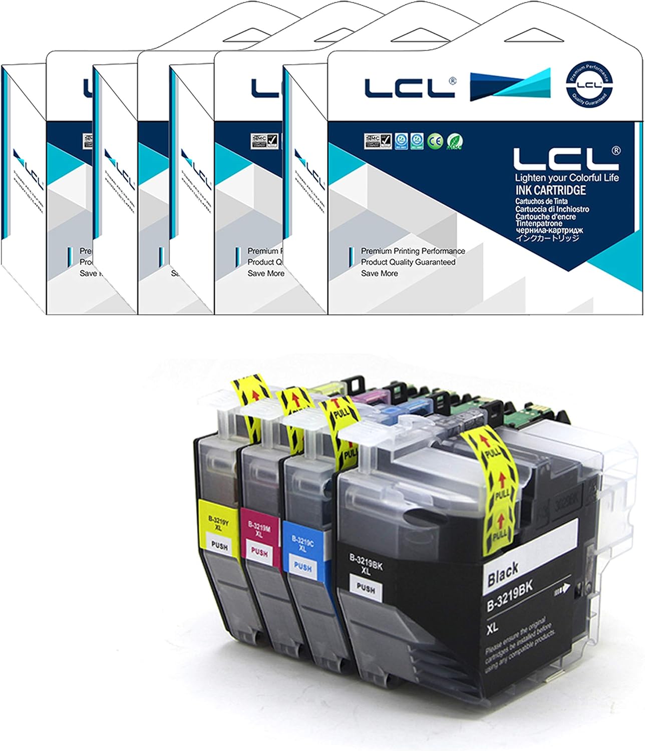 LCL LC3219XL Ink Cartridge Replacement for Brother LC3217 LC3219XLBK LC3219XLC LC3219XLM LC3219XLY for Brother MFC-J5330DW MFC-J5335DW MFC-J5730DW MFC-J5930DW MFC-J6530DW MFC-J6930DW MFC-J6935DW (4PK)